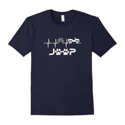 Jeep Dog Lover T-Shirt Jeep Paw Heartbeat Shirt-Father's Day - L
