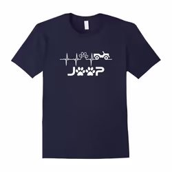 Jeep Dog Lover T-Shirt Jeep Paw Heartbeat Shirt-Father's Day - XL