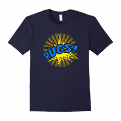 Pugs T Shirt Pugs Superhero Word Bubble I Love Pugs-Father's Day - M