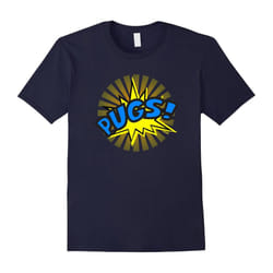 Pugs T Shirt Pugs Superhero Word Bubble I Love Pugs-Father's Day - M
