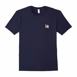 USA American Flag Lapel Pin Left Chest T-shirt Gift for Dad-Father's Day - M