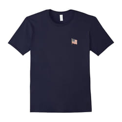 USA American Flag Lapel Pin Left Chest T-shirt Gift for Dad-Father's Day - M