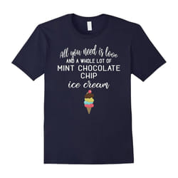 Mint Chocolate Chip Ice Cream T-Shirt for Ice Cream Lovers!-Father's Day - XL