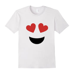 Emoji T Shirt Love Heart Eyes Emoji Shirt for Women & Girls-Father's Day - XL