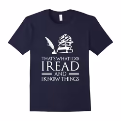 I READ AND I KNOW THINGS T-SHIRT Funny Book Lovers Gift-Father's Day - M