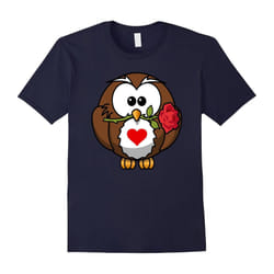 Valentine's Day Owl T Shirt, Love Relationships Couples-Father's Day - L