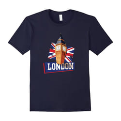 I Love London Bigben British United Kingdom Flag T Shirt-Father's Day - XL