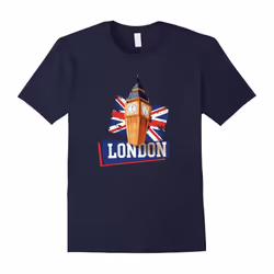 I Love London Bigben British United Kingdom Flag T Shirt-Father's Day - XXL