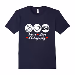 Peace Love Photography T-Shirt Funny Shirt-Father's Day - XXXL