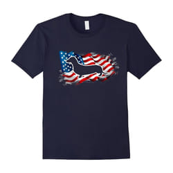 Patriotic Weiner Dog Lovers Gift Tee Independence 4th of July American Flag T-Shirt-Father's Day - XXL