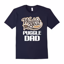 Puggle Dog Dad T-shirt (Worlds Best) Pet Owner Tee-Father's Day - M