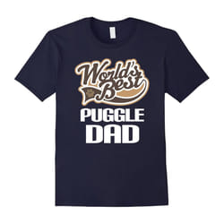 Puggle Dog Dad T-shirt (Worlds Best) Pet Owner Tee-Father's Day - L