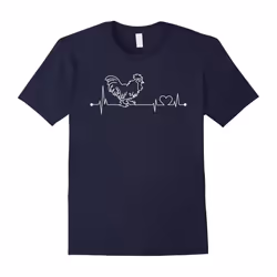 Chicken T-Shirt : I love Chicken heart beat-Father's Day - M