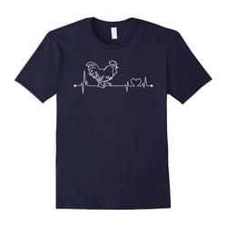 Chicken T-Shirt : I love Chicken heart beat-Father's Day - XXL