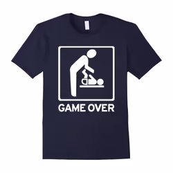 Cool New Dad New Mom Shirt â Game Over T-Shirt-Father's Day - M