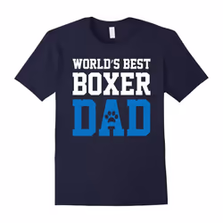 World's Best Boxer Dad Dog Owner Lover Paw Pet Blue Tee-Father's Day - XXXL