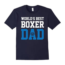 World's Best Boxer Dad Dog Owner Lover Paw Pet Blue Tee-Father's Day - XXXL