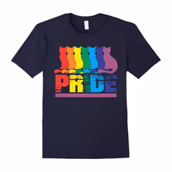 Funny Gay Pride Cat T-Shirt, Rainbow Cat Lover Gift-Father's Day - XL