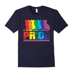Funny Gay Pride Cat T-Shirt, Rainbow Cat Lover Gift-Father's Day - XXL
