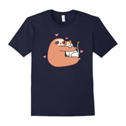 Sloths Love Cat â Unisex T Shirt-Father's Day - S