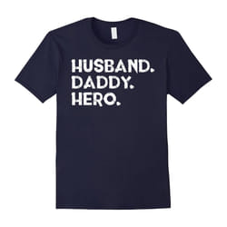 Mens Husband daddy hero t-shirt gift dad or husband father's day-Father's Day - XL