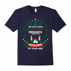Christmas Boston Terrier T-Shirt Boston Terrier Lovers Gift-Father's Day - L