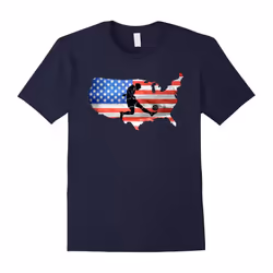 American USA Flag Soccer T-Shirt I Love Soccer Football-Father's Day - XXXL