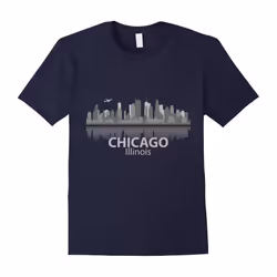 Chicago T-Shirt City Skyline Landmark Souvenir Home Love Tee-Father's Day - XXL