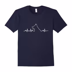 German Shepherd Heartbeat T-Shirt, Funny Dog Lovers Quote-Father's Day - XL