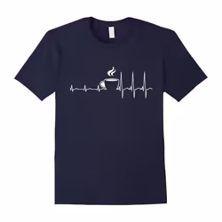 Wake up coffee heartbeat t shirt for coffee lovers-Father's Day - M