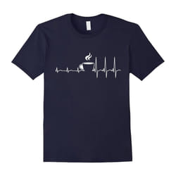 Wake up coffee heartbeat t shirt for coffee lovers-Father's Day - M