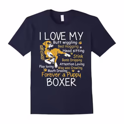I Love My Puppy Boxer Butt Wiggling â Funny Boxer Dog Shirt-Father's Day - M