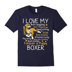 I Love My Puppy Boxer Butt Wiggling â Funny Boxer Dog Shirt-Father's Day - M