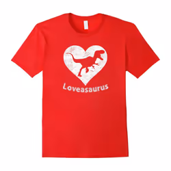 Valentines Day Loveasaurus Dinosaur Heart t Shirt â Funny-Father's Day - L