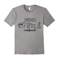 Vegetarian Animal Lover Friends Not Food T-Shirt-Father's Day - M