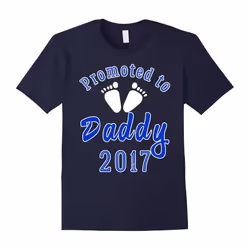 Men's Promoted to Daddy 2017 Shirt: Funny Gift for New Dad Father-Father's Day - L