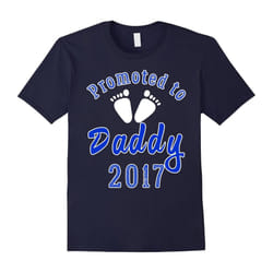 Men's Promoted to Daddy 2017 Shirt: Funny Gift for New Dad Father-Father's Day - XXXL
