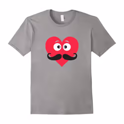 Mustache Heart Love Valentine's Boy Tshirt-Father's Day - XXL