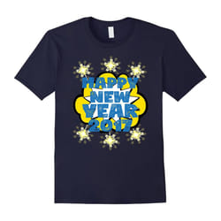 New Year Shirt Happy New Year 2017 Celebration Fireworks-Father's Day - M