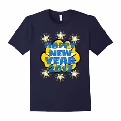 New Year Shirt Happy New Year 2017 Celebration Fireworks-Father's Day - XL