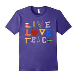 Live Love Teach Cool Kindergarten Teacher T-Shirt-Father's Day - XXL