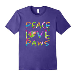 Peace Love Paws Pet Lover Colorful Father's Dayassic Fit T-Shirt-Father's Day - S