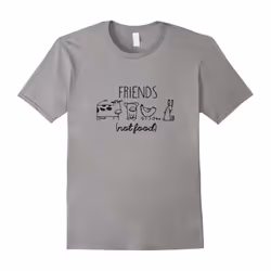 Vegan: Friends not Food vegetarian animal lover T shirt 2016-Father's Day - L
