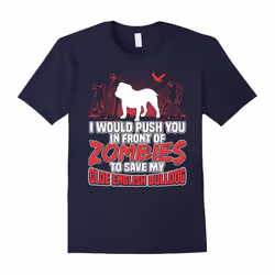 Olde English Bulldog and Zombies Halloween Gifts T Shirt-Father's Day - XL