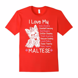Maltese T-shirt , I love my Maltese-Father's Day - L