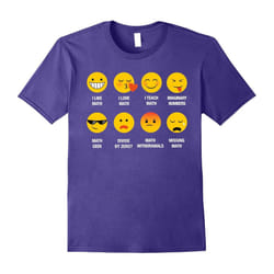 I Love Math Teachers Emoji Emoticon Funny Teaching Tee Shirt-Father's Day - L