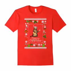 Funny xmas ugly Gifts for cat lovers owners playing ukele-Father's Day - XL