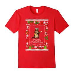 Funny xmas ugly Gifts for cat lovers owners playing ukele-Father's Day - XL