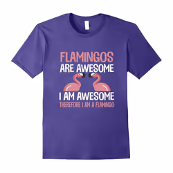 Flamingos Are Awesome I Am Awesome Funny Bird Lover T-Shirt-Father's Day - L