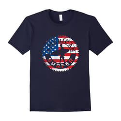 American Surfer Shirt USA Flag Love Surfing Tee Surf Gifts-Father's Day - L